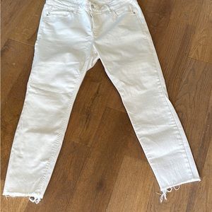 new white denim rockstar super skinny jeans